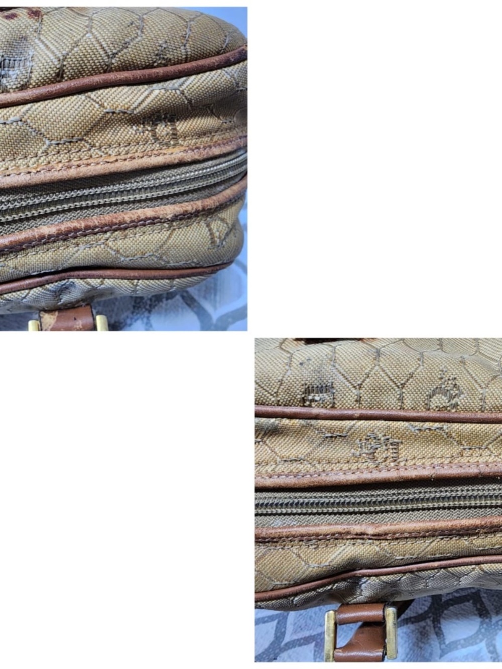 Authentic Christian Dior Vintage Canvas Boston Bag Beige/Brown - Picture 14 of 16